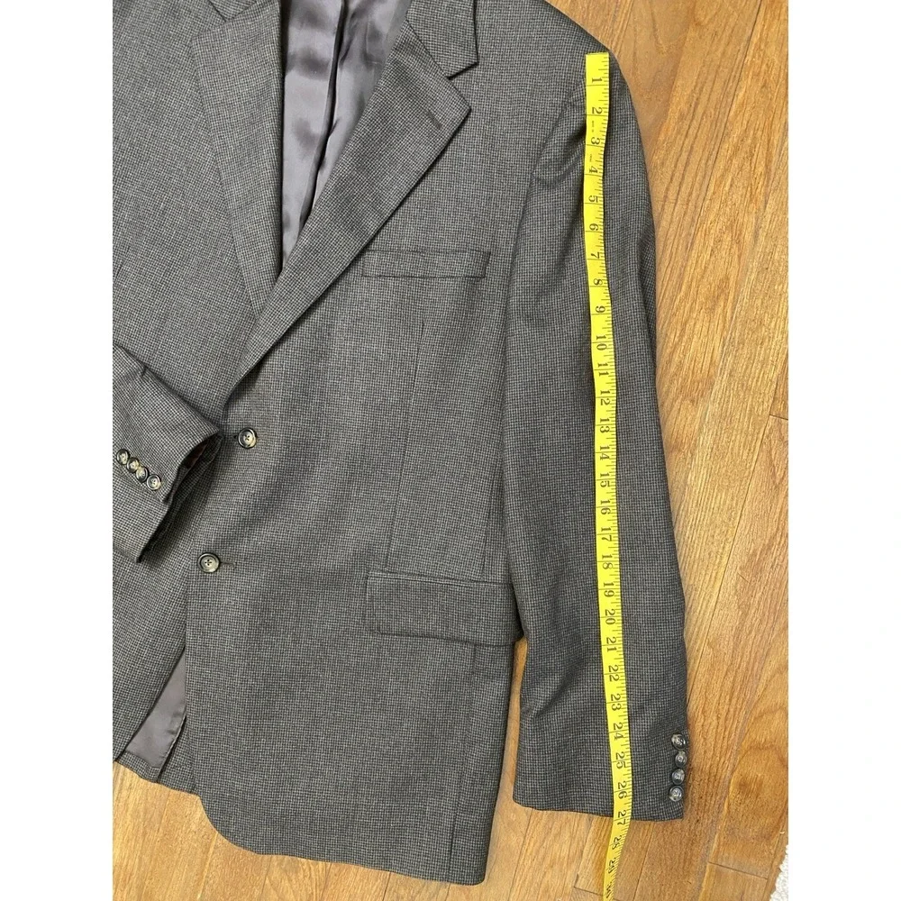 Jos‎ A Bank Men's Wool Cashmere 2 Button Brown Blazer Sportscoat 46L
